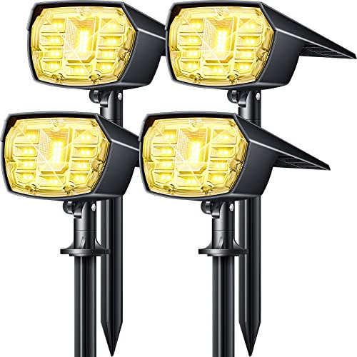 Solar Spot Lights Outdoor, 28 Leds 2-in-1 Bright Solar ...