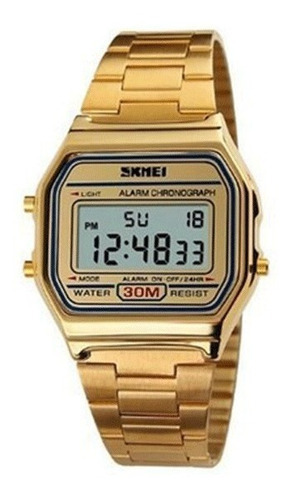 Relógio Feminino Digital Skmei C/ Caixa E Dourado