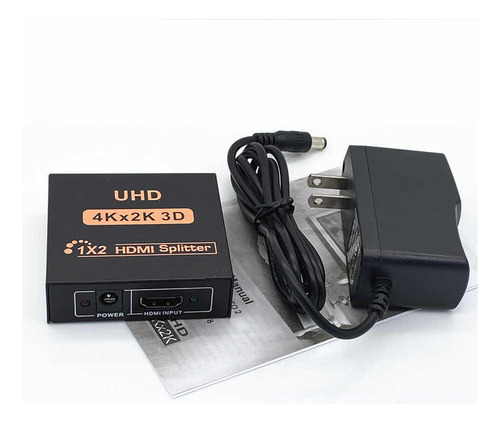 Amplificador De Vídeo Hdmi Splitter 1x2 Full Hd 4k 2k 3d