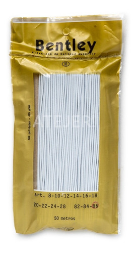 Imagen 1 de 8 de Elástico Redondo Bentley Art 86 De 2,2mm X 50 Metros Blanco