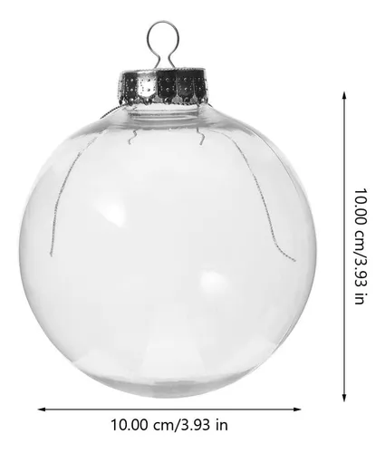 10 Bolas De Plástico Transparente De Navidad De 4 PuLG...