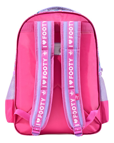 Mochila Unicornio C/trenza, 18 PuLG, Luz Led, Footy - 12229 Color Lila