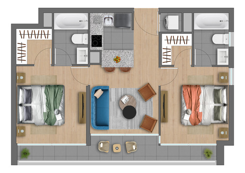Placilla 76 - Departamento 2d2b(3c), Estación Central