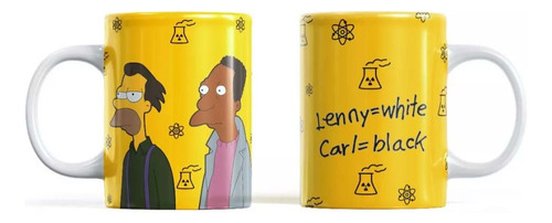 Taza Ceramica Lenny White Carl Black Los Simpsons