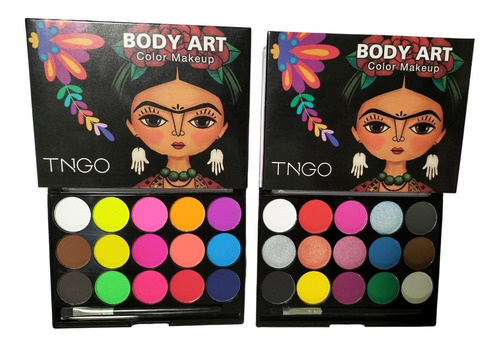 Body Art Tngo Neón + Clásico Maquillaje De Fantasía 