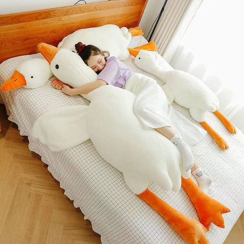 Bonito Cojín De Peluche Con Forma De Ganso Blanco Grande De