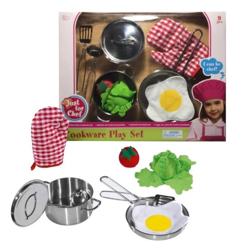 Juego De Cocina Cookware Playset 9 Piezas Color Gris