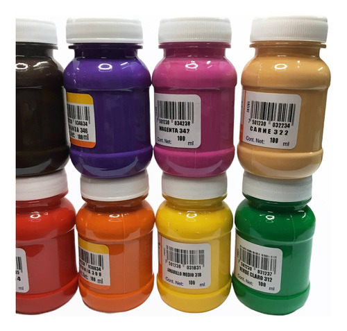 Set Pinturas Acrilicas Politec 12 Piezas 100ml