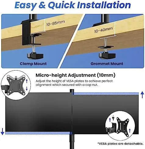 Soporte De Monitor Quad, Montaje De Monitor 4 Para Pantallas