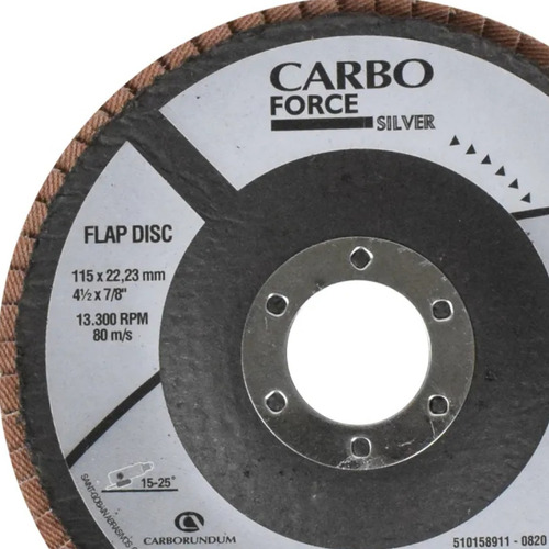 Disco Flap De Corte Carbo Force Grão 120 115x22,2mm Cinza-escuro