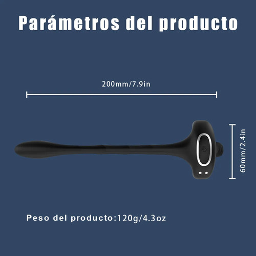 App Control Anillo Pene 2 En 1 Plug Anal Clítoris Vibrador Color Negro
