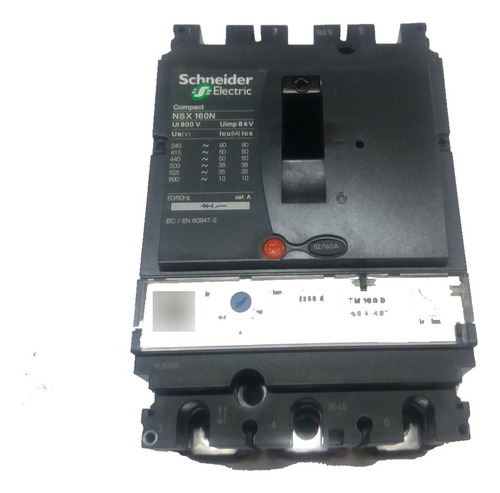Disjuntor Tri P Motor 160a 380v Lv430840- Tm160 D- Nsx 160n