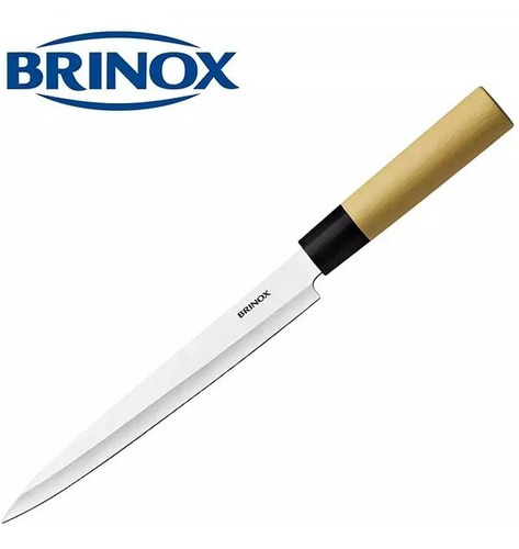 Imagem 1 de 10 de Faca Para Sushi E Sashimi 8.4 Aço Inox Samurai Japa Brinox