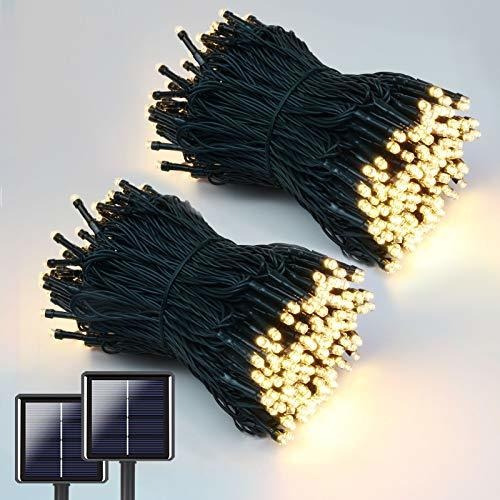 Paquete De 2 Luces Solares De 400led 72 Pies Para Exter...