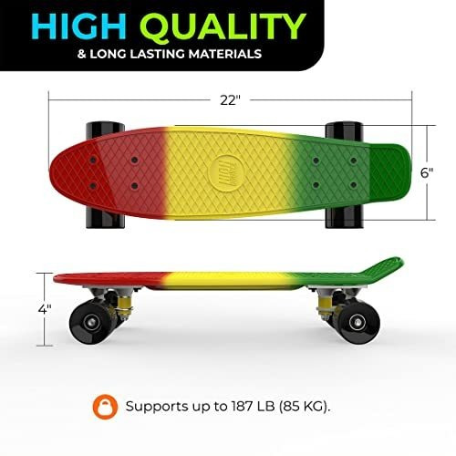 High B Oz Skateboard 22 Inch Complete Retro Mini Cruiser