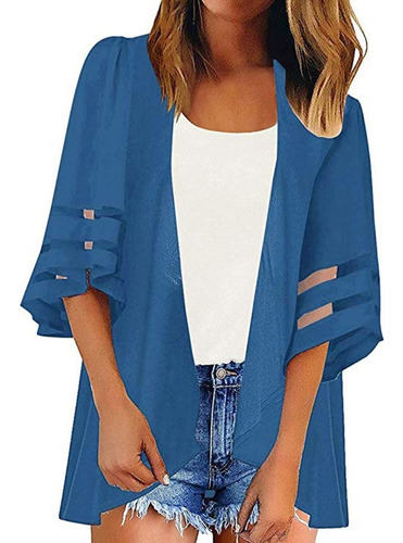 Abrigo De Kimono Suelto De Punto Casual For Mujer