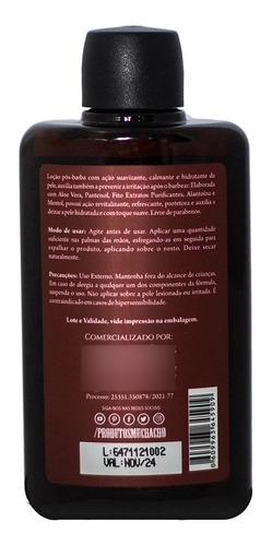 Loção Pós Barba Muchacho Classic - ação suavizante, calmante e hidratante da pele