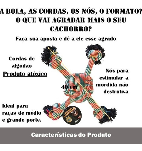Mordedor Resistente Corda Para Cães Médio E Grande Bom Amigo