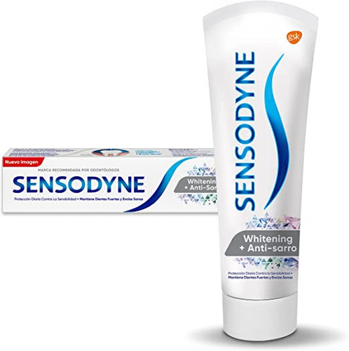Sensodyne Pasta de Dientes Whitening Anti-Sarro Protección Diária Pasta Dental Para Dientes Sensibles 1 Unidad 113 g