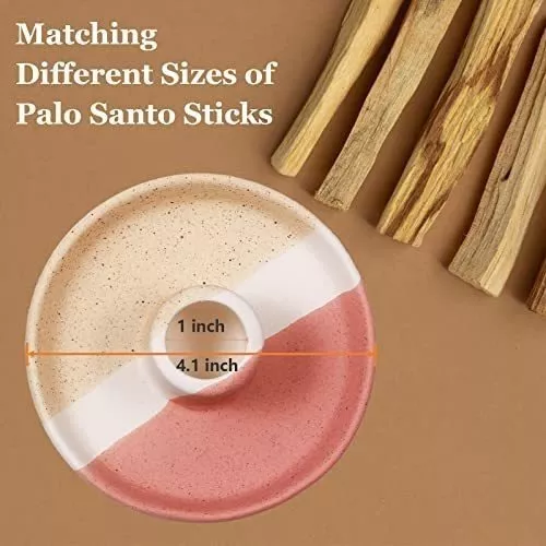 Soporte de Palo Santo, soporte para palitos de palo, quemador de palo,  soporte de cerámica para Palo Santo (blanco perla)