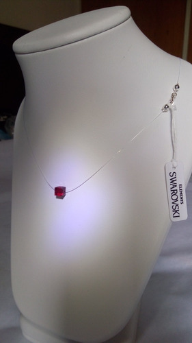 Collar En Nylon Swarovski Y Plata