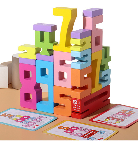 Juguete Didáctico Montessori De Números Y Letras De Madera