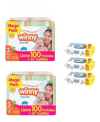 Winny Etapa 3 X 200 Unid + 300 Pañi - Unidad a $108