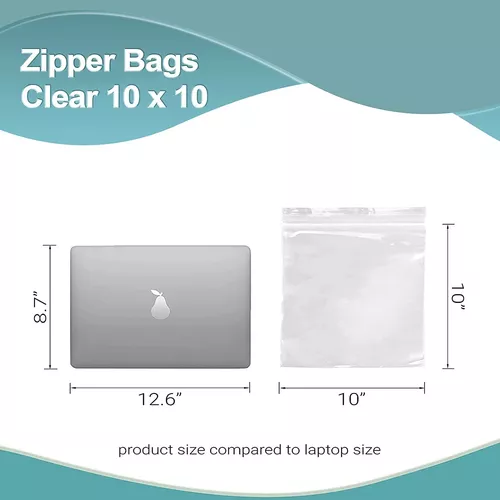 APQ - Bolsas de plástico transparente con cierre de cremallera, 5 x 8  pulgadas. Paquete de 100 bolsas de plástico con cierre de cremallera.  Bolsas de