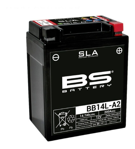 Bateria Bs Battery Bb14l-a2 Agm Gel Yb14l-a2 Klr Emporio