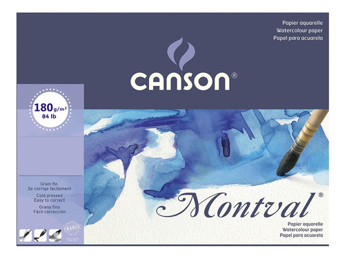 Papel Canson Montval 180g X 5 Hojas De 50 X 65 Cm Artistico
