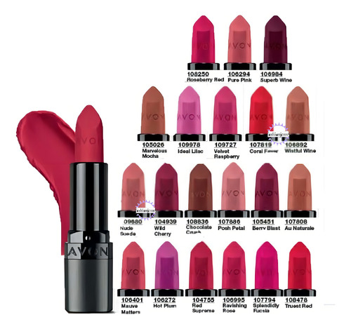 Labial Ultra Mate Y Mate Efecto Seda Avon Con Fps 15 Color Posh petal