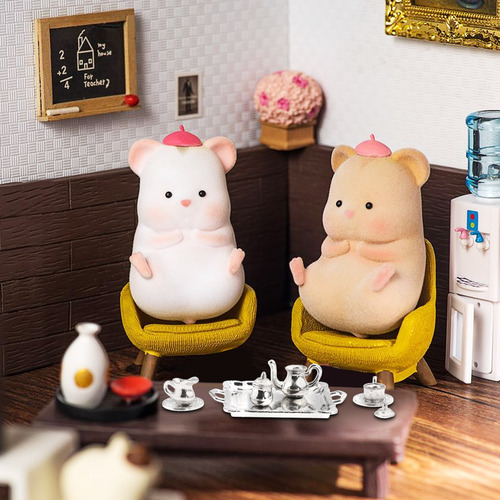 Imagen 5 de 8 de Juego De Té Y Café De Metal Plateado En Miniatura De Casa
