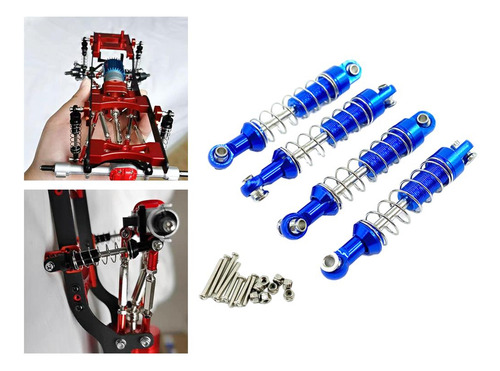 4x Rc Amortiguador Para Mn D90 D91 99s Wpl C14 C24 Azul Azul