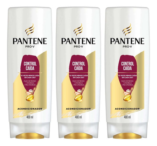 3 Acondicionador Pantene Pro-v Control Caída 400ml