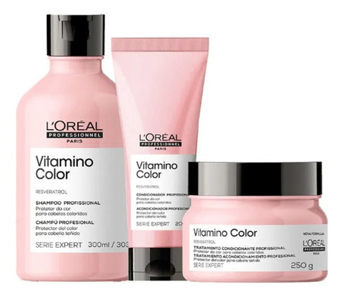 L'oréal Kit Vitamino Color Sh 300m + Cond 200ml + Masc 250g