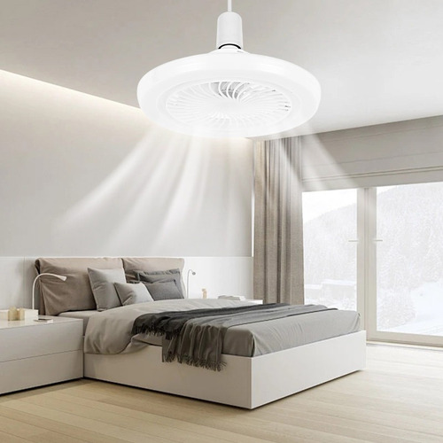 Lámpara De Techo Universal 2 Luces Ventilador Blanco
