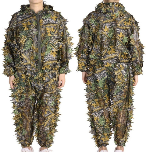 Traje Camuflaje Ghillie 3d Hojas Woodland Camuflaje Airsoft