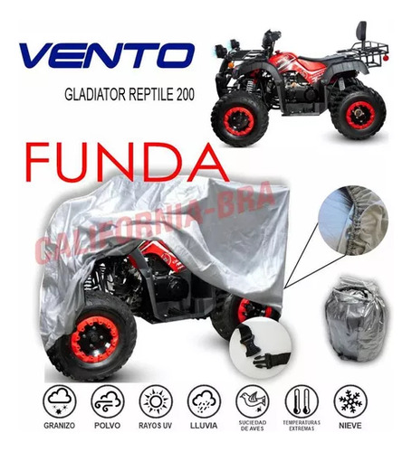 Cubierta Afelpada Cuatrimoto Vento Gladiator Reptile 200 Cc