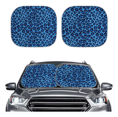 Parasol Para Parabrisa Coche Diseño Leopardo Color Azul