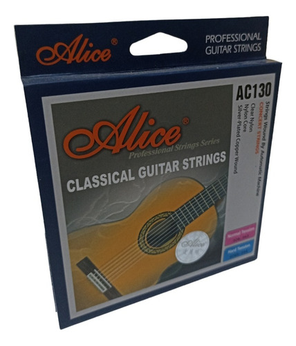 Cuerda Guitarra Clásica Alice Profesional Alta Tensión Ac130