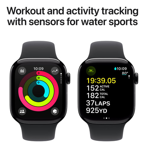 Apple Watch Series 10 Gps 46mm Jet Black M/l Mwwq3lw/a