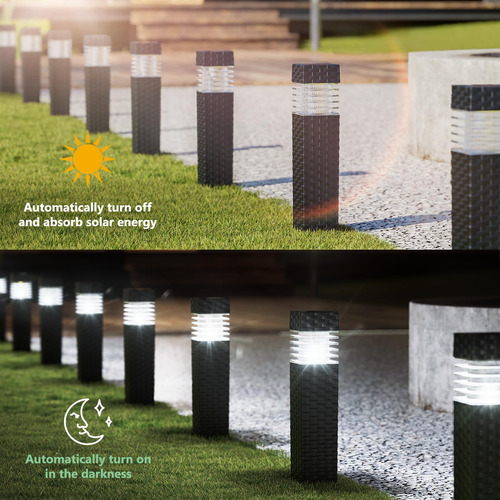 Luces Solares Para Camino De Jardín Paquete De 6 Blanco Frío Color De La Estructura