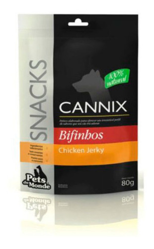 Petisco Natural P/ Cachorro Cannix Bifinho De Frango 80g