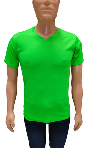 Playera Dry Fit Deportiva Cuello V Manga Corta