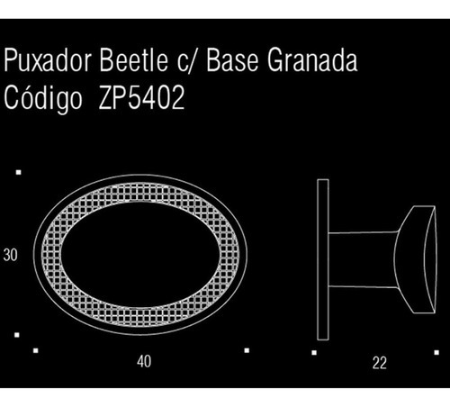 Puxadores Beetle Com Base Granada Cromado Zen Design