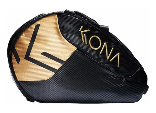 Kona  Raqueteira kona preto/dourado 2 comp. térmicos 5 raquetes