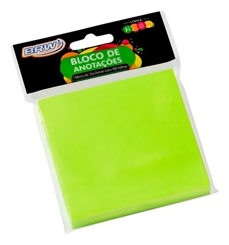 Bloque Smart Notes, 76 x 76 mm, verde neón, 100 unidades, 1 bloque