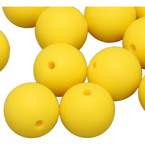 Perlas De Silicona Amarillas A Granel, 105 Unidades, 15 Mm,