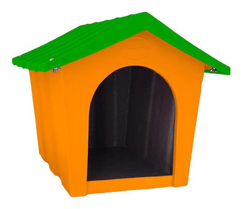 Casa Perro Raza Mini Plástic Térmico Bicapa Exterior Naranja