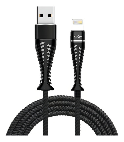 Cable De Carga Fish Bone Syne Para Ios Negro Nylon